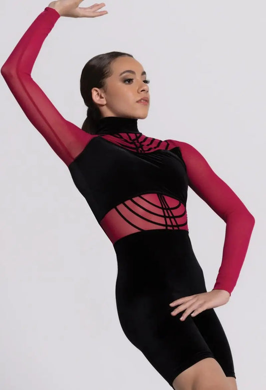 Pre-Owned Costume Weissman  14115 Small Adult Red Unitard Contemporary