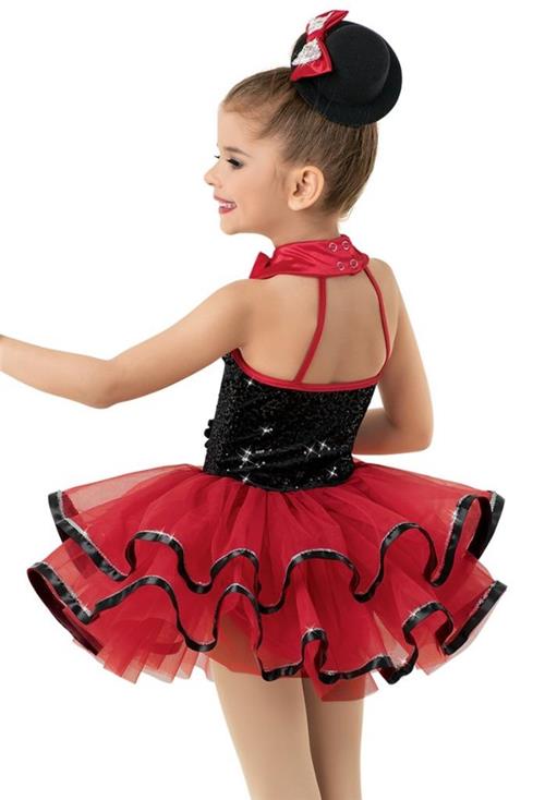 Pre-Owned Costume Weissman  10328 Int Child Red Dress Jazz Sequin