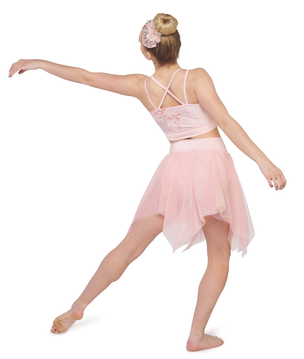 Pre-Owned Costume AWCT V2362Y Medium Adult Peach 2 pc Embroidered Lyrical Sequin