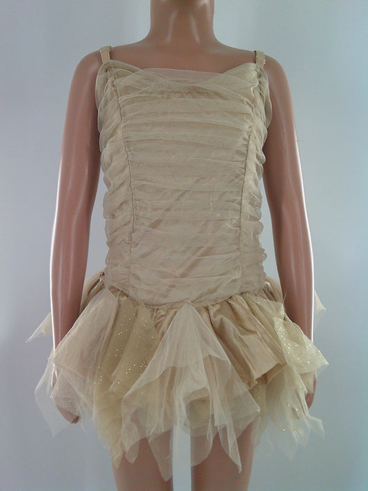 Pre-Owned Costume Balera  SA7468 Small Adult  Gold Peplum Jazz Glitter