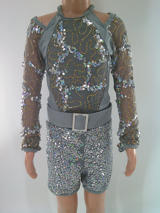 Pre-Owned Costume Revolution  RC22843 Medium Child Silver  Jazz Sequins