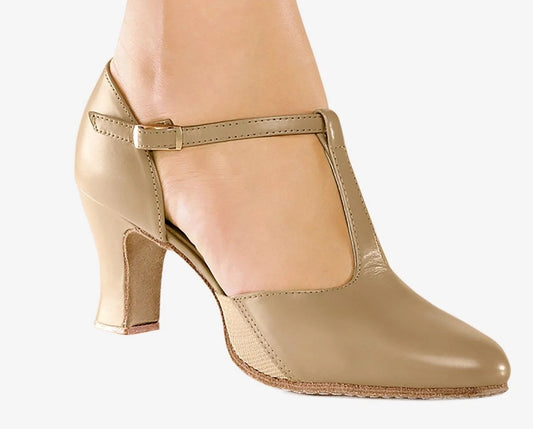 Pre-Owned Ballroom Shoes So Danca Youth 4W Strappy Heel Leather T-Strap