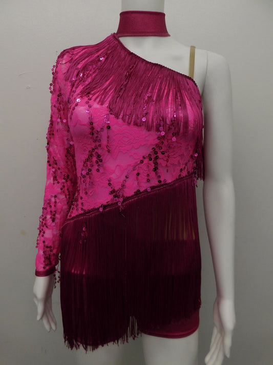 Pre-Owned Costume AWCT   Large Child Pink  Jazz Sequin
