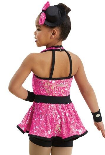 Pre-Owned Costume Weissman  11014 Small Child Pink Peplum Jazz Sequin