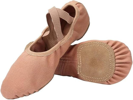 Pre-Owned Ballet Shoes Linodes Adult 8.5M Canvas Crossing Straps Split Sole