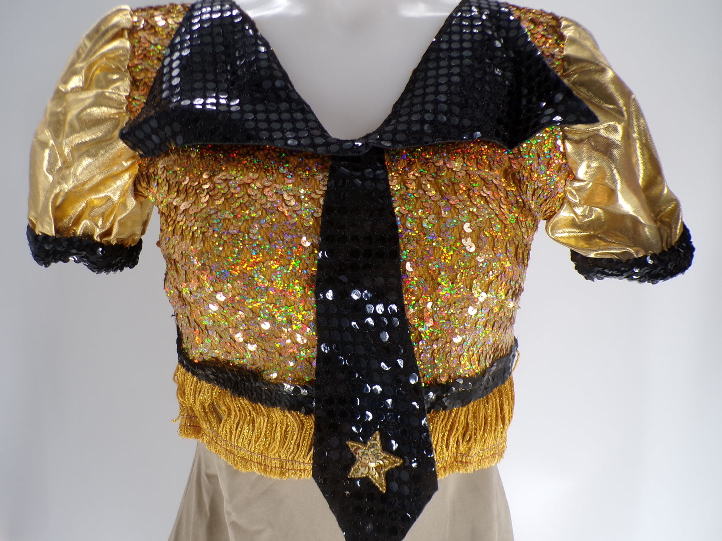 Pre-Owned Costume Weissman  540A Medium Adult Gold  Jazz Sequin Bugle Boy