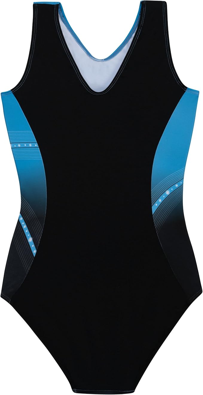 Pre-Owned Gymnastics Leotard GK Elite Medium Child Blue Sparkle Acro Tumbling