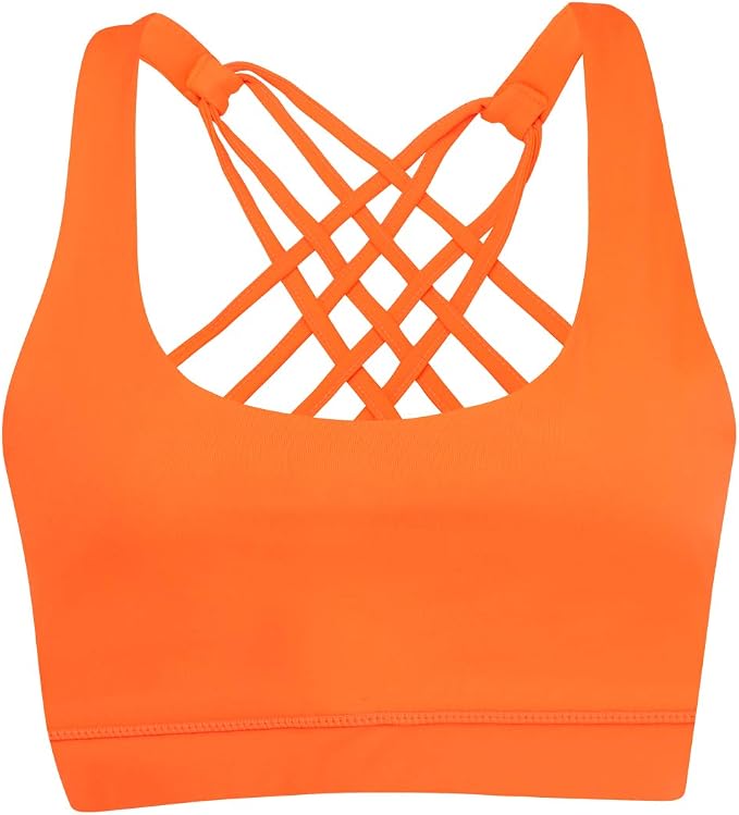 Pre-Owned Sports Bra Small Adult Orange Strappy Eilylee Crop Top Jazz Contemporary