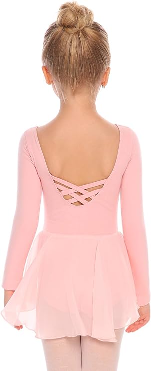 Pre-Owned Dress Leotard Intermediate Child Long Sleeve Cross Back Ballet Tap