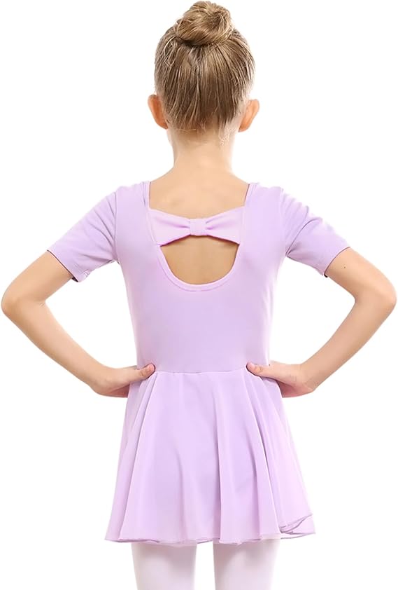 Pre-Owned Leotard Dress by DUX TD Short Sleeve Medium Child Lavender