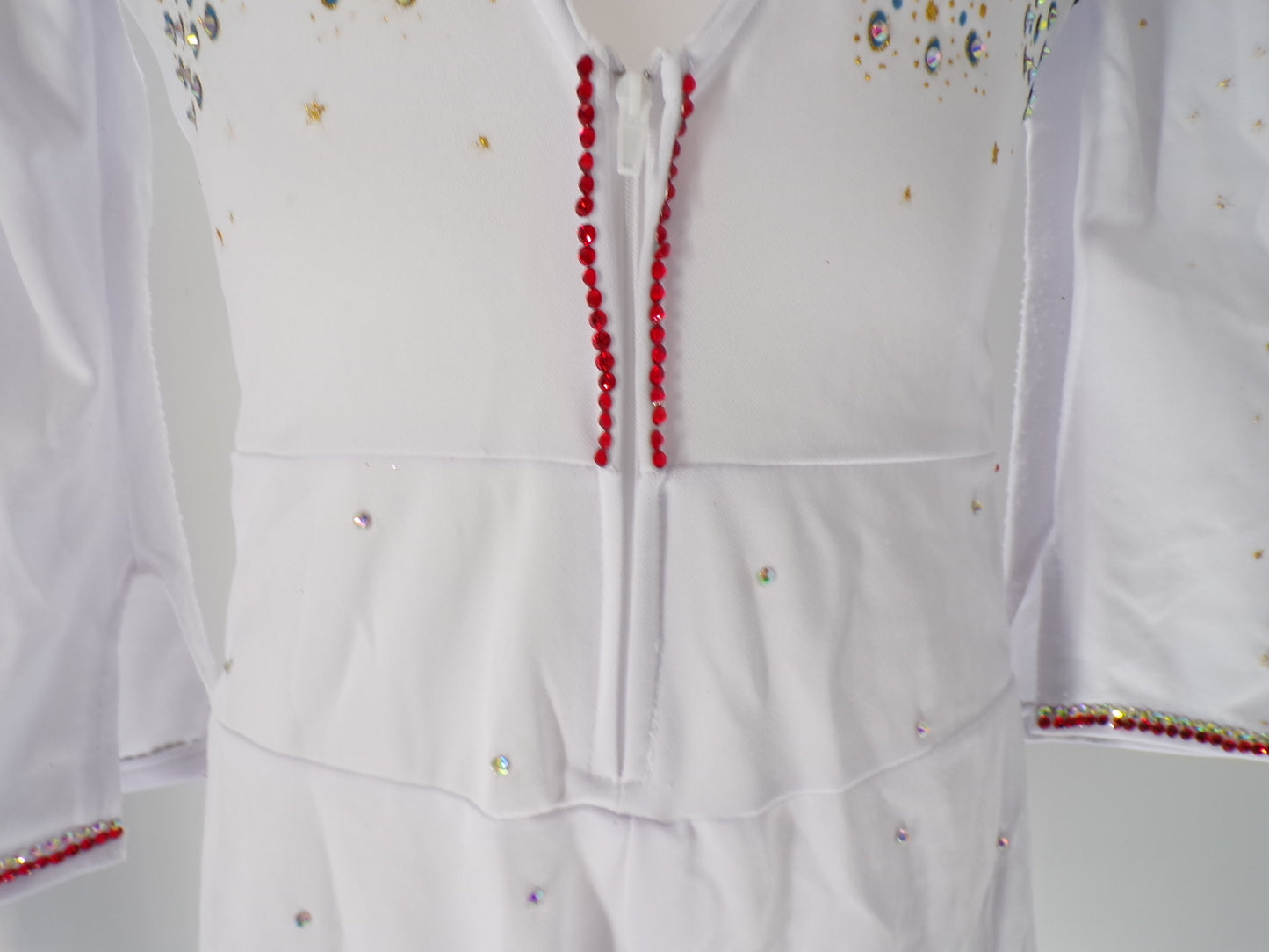 Pre-Owned Costume Elvis   Large Child White Jumpsuit Jazz Tap Rhinestones Elvis