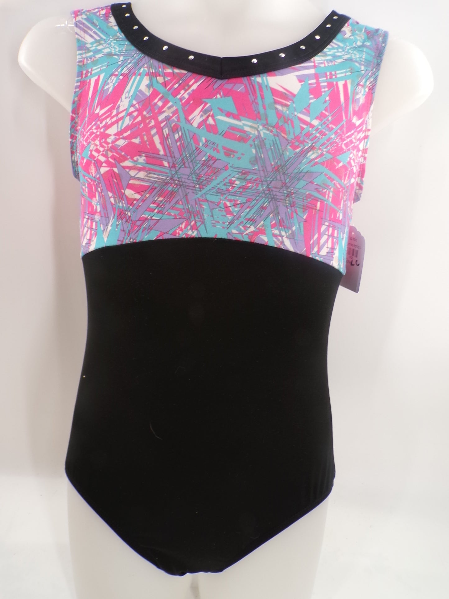 Pre-Owned Leotard Freestyle Large Child Pink Blue Jazz Acro