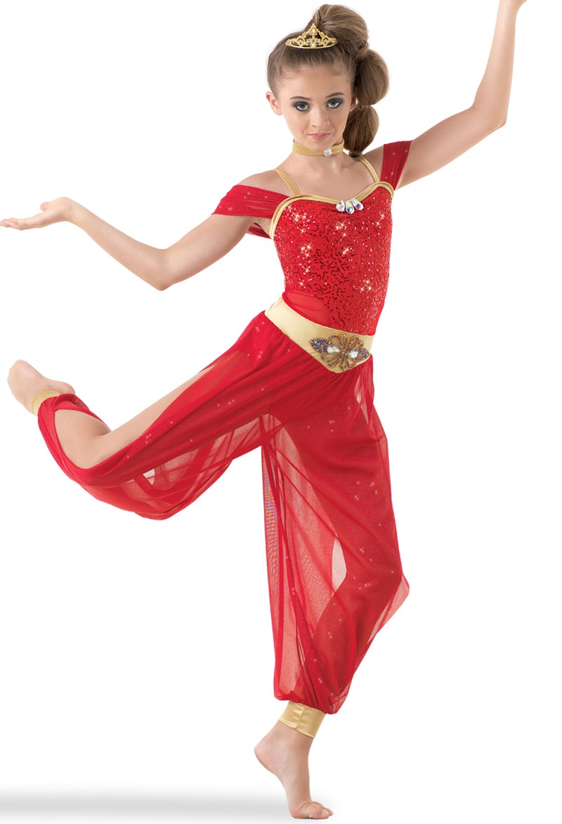 Pre-Owned Costume Weissman 10465 Large Child Purple Ballet Acro Sequin Arabian Genie