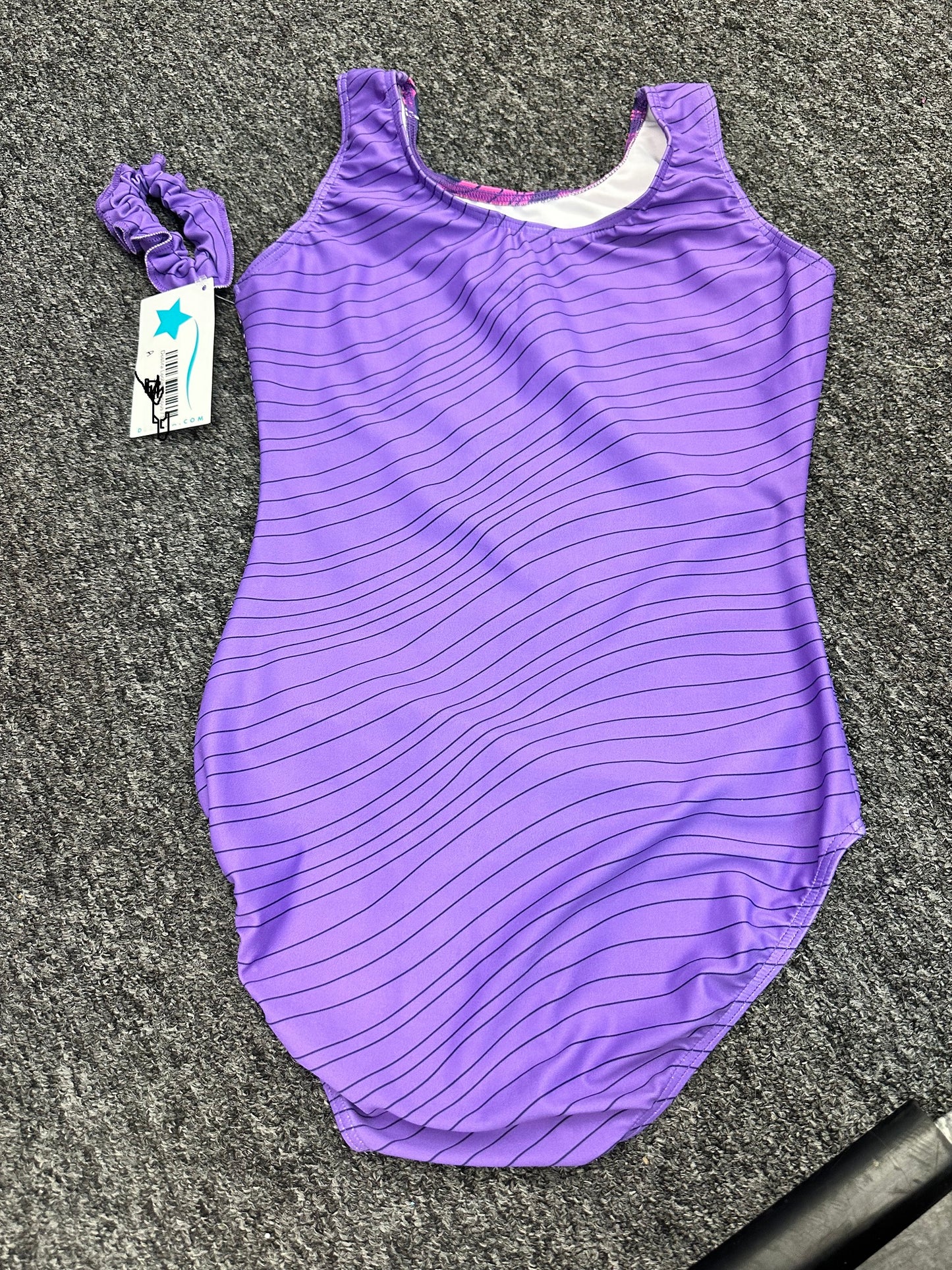 New NEW Leotard Destira Zen Doodle Large Adult  Purple Blue  Tumbling Acro