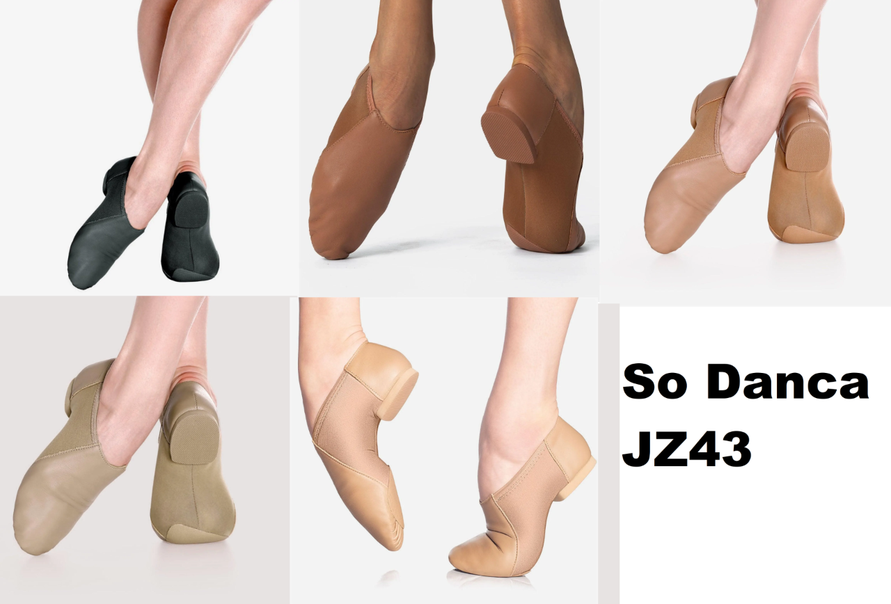 NEW Jazz Shoes So Danca Child Sizes Adult Sizes Side Elastic Pull On Split Sole
