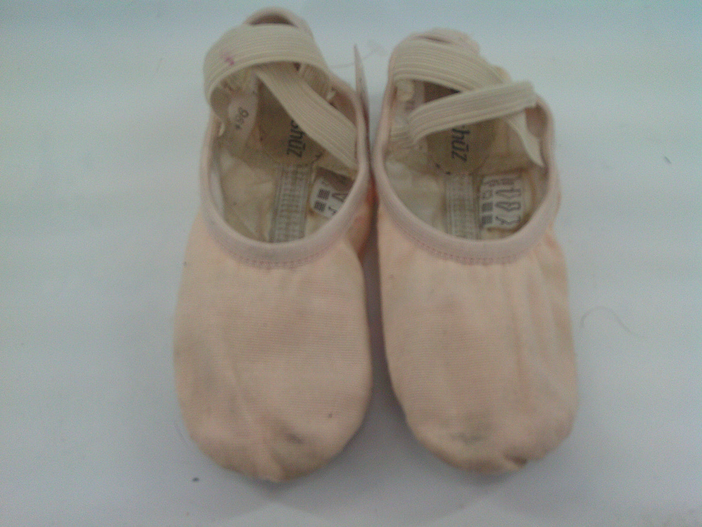 Pre-Owned Ballet Shoes DanzNMotion Little Kid 12.5M  Canvas Crossed Straps Split Sole