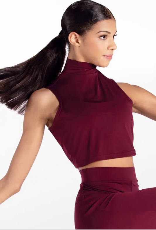 Pre-Owned Crop Top Weissman  15609 Small Adult Burgundy  Lyrical Modern