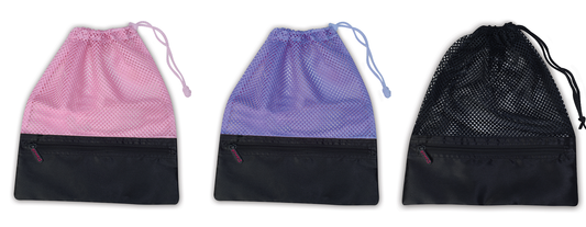 New Pointe Shoe Bag Mesh Danz N Motion B745 with Zipper Pocket