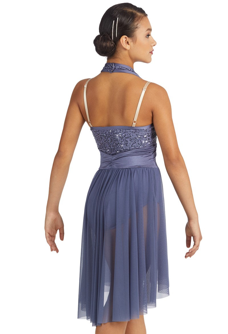 Pre-Owned Costume Weissman  11065 Small Adult Blue Dress Lyrical Sequin