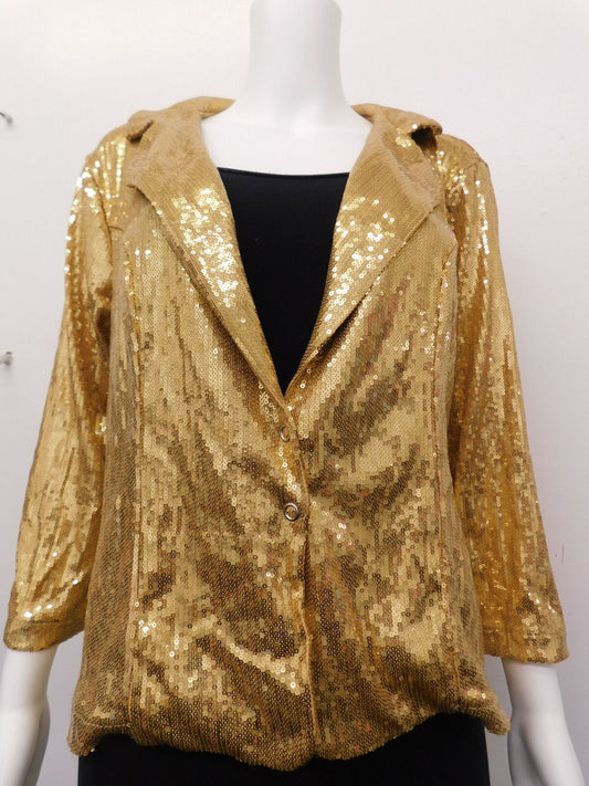 Pre-Owned Costume Jacket Balera  SQ7298 Large Adult Gold  Tap Jazz