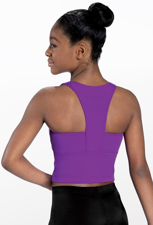 Pre-Owned Crop Top Weissman  MT12825 Medium Adult Purple  Jazz Tap Hip Hop