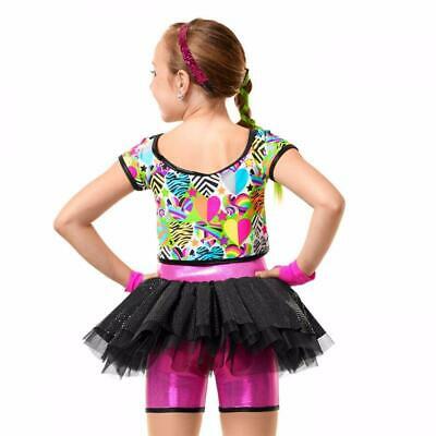 Pre-Owned Costume Medium Adult Pink Curtain Call E1233 Jazz Hip Hop Tap Clogging Grafitti Dress Metallic