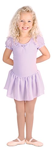 New Closeout Leotard Danskin 714 Lavender or Black Child Sizes Puff Sleeve Dress