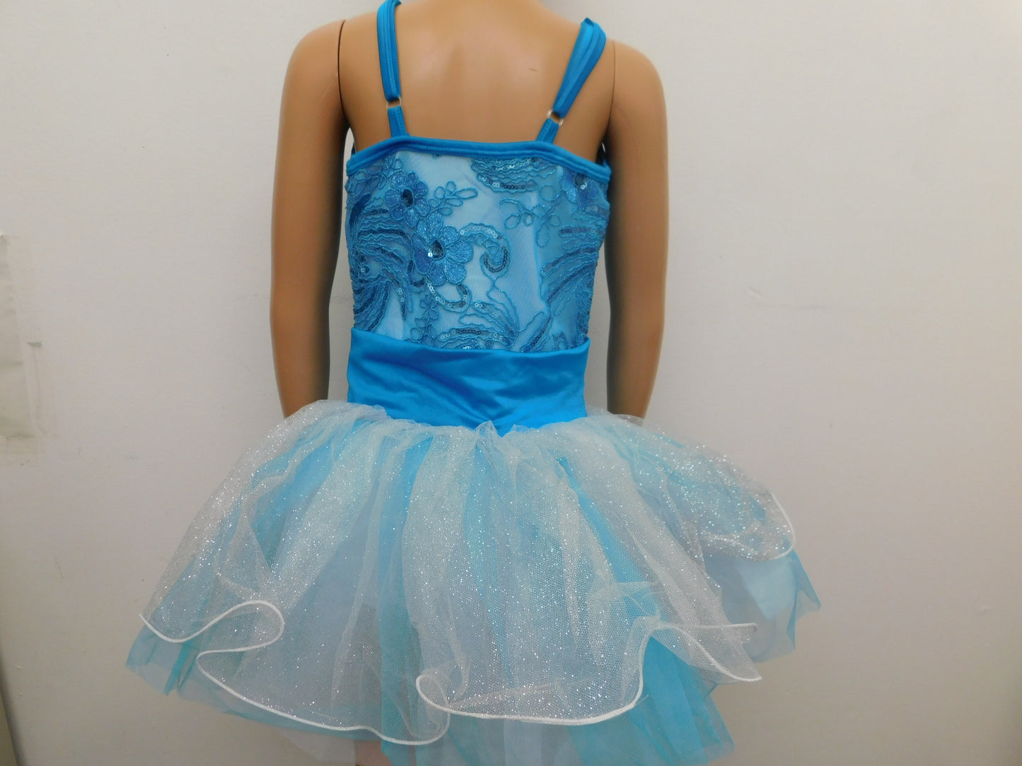 Pre-Owned Costume Curtain Call  E1914 Medium Child Turquoise Tutu Dress Ballet YAGP