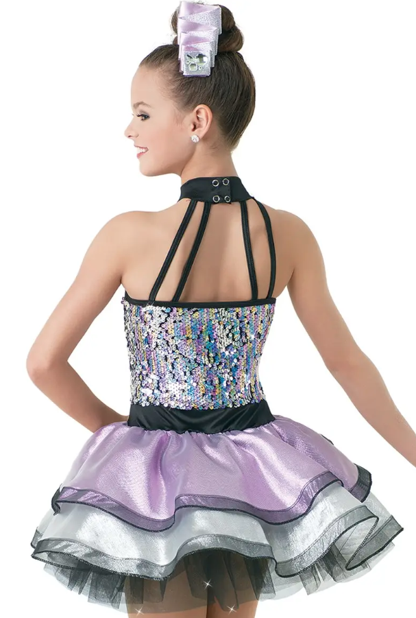 Pre-Owned Costume Weissman  9466 Small Adult Lavender Tutu Dress Jazz Tap Sequin