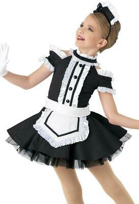 Pre-Owned Costume Weissman 10757 Small Child Black White Tutu Jazz Maid
