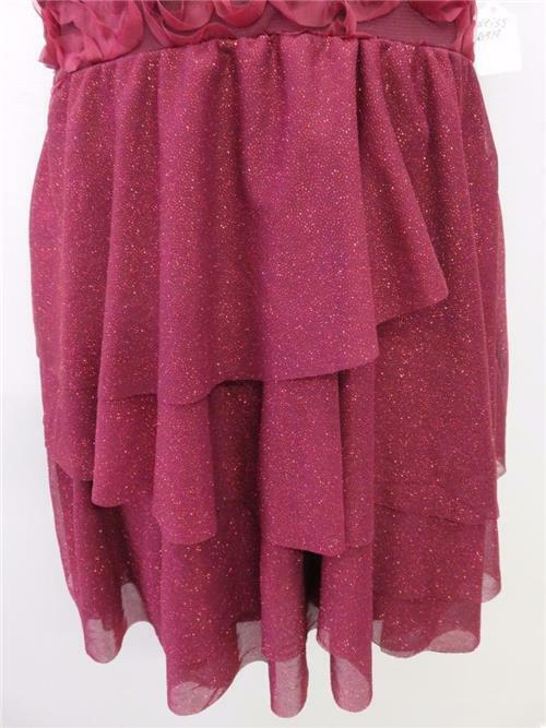 Pre-Owned Costume Weissman  6919 Medium Adult Burgundy Ruffles Lyrical Glitter