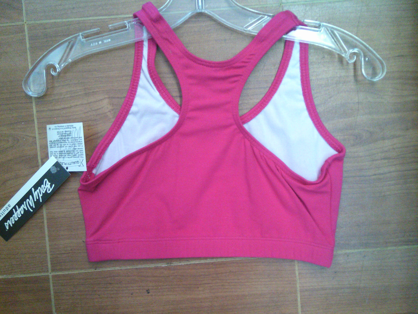 New Sports Bra Body Wrappers 308 Small/Medium  Hot Pink  Gymnastics Cheer Jazz