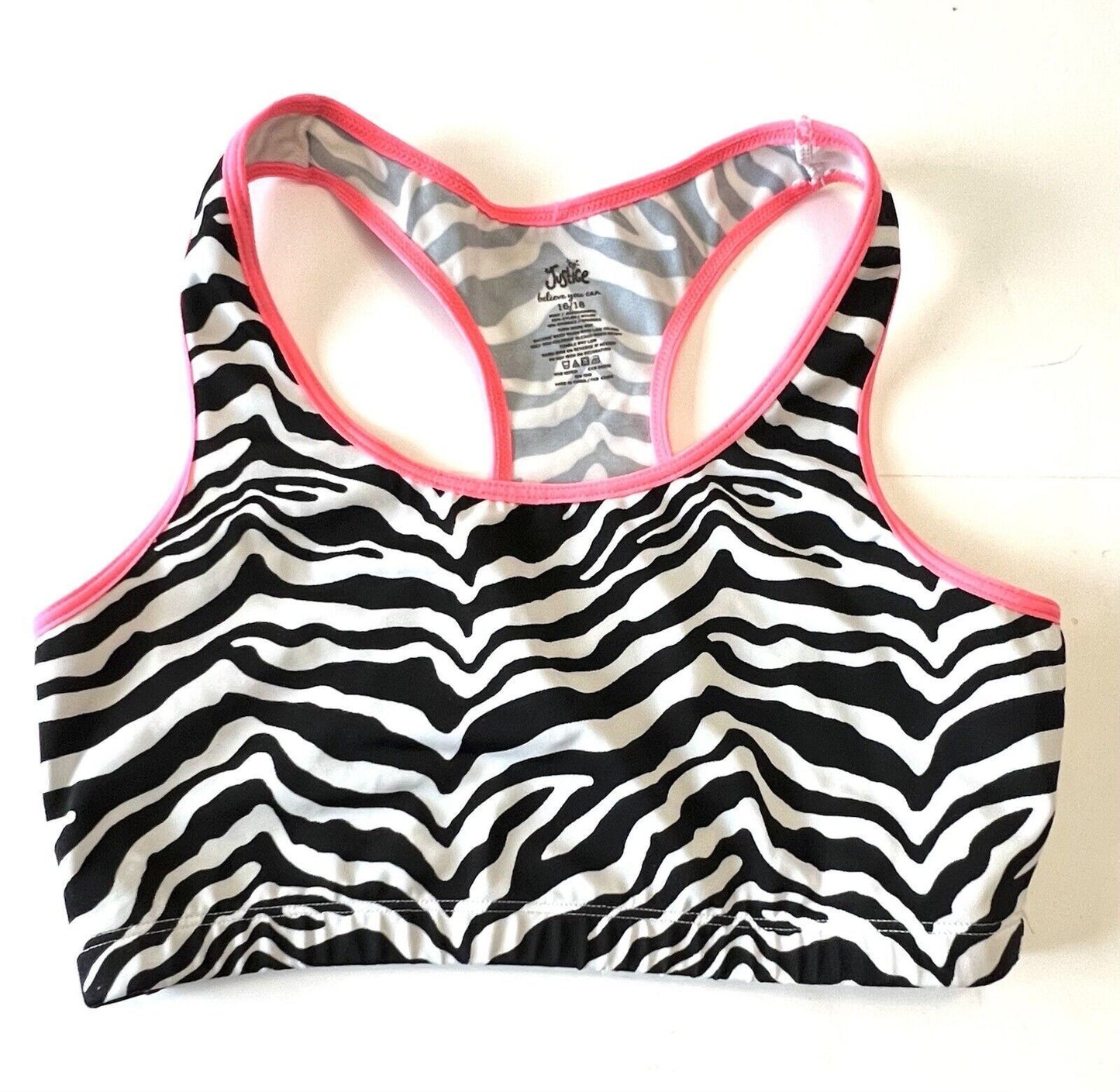 Pre-Owned Sports Bra Justice   Large Child Pink  Jazz