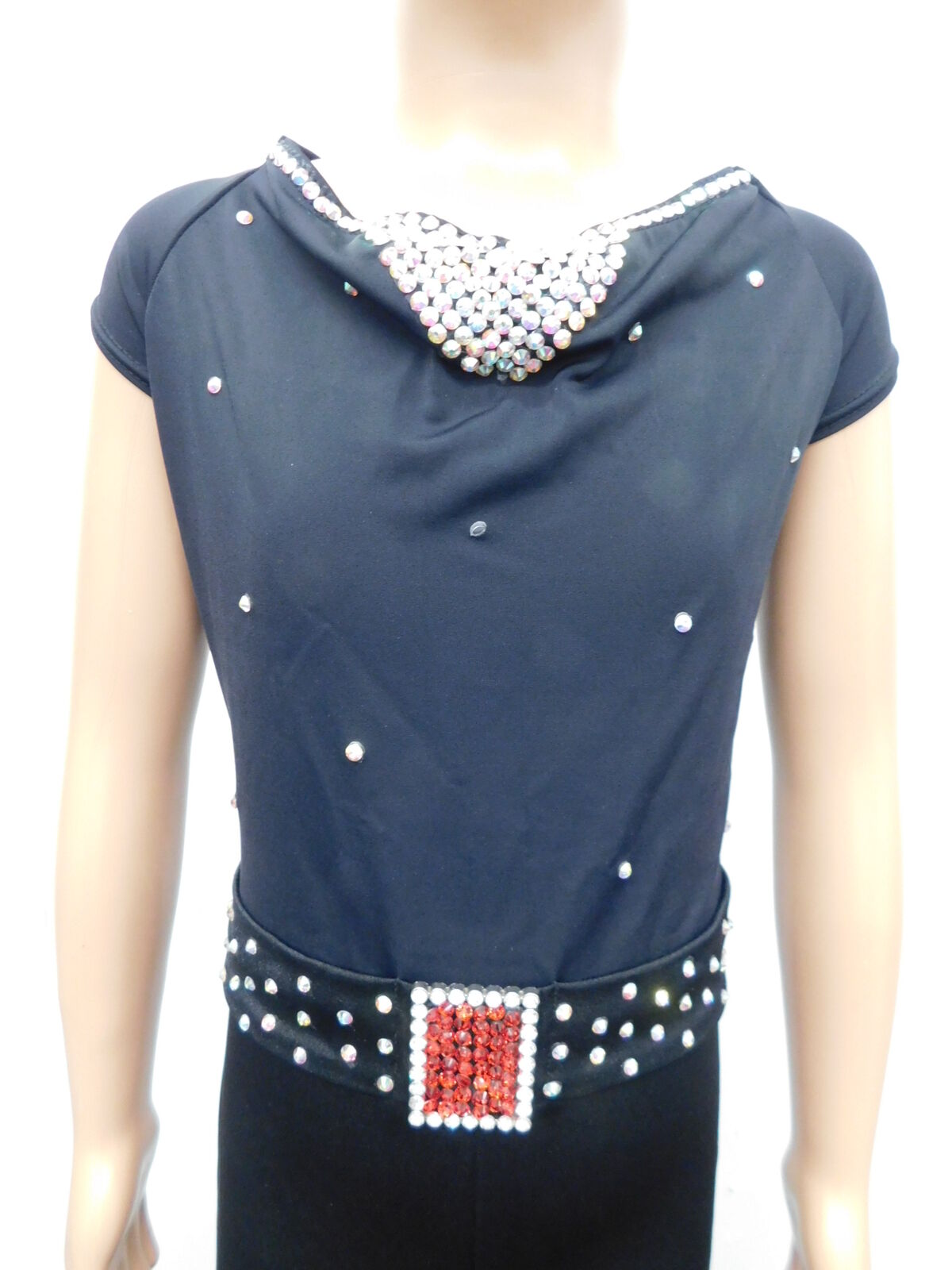 Pre-Owned Costume Weissman  13541 Intermediate Child Black Belt Jazz Rhinestones