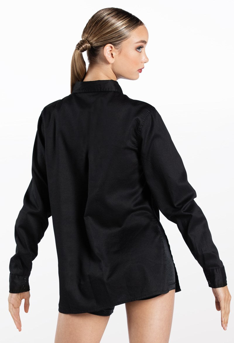 New Costume Shirt Weissman AH9878 Adult Sizes  Black Button Up Contemporary