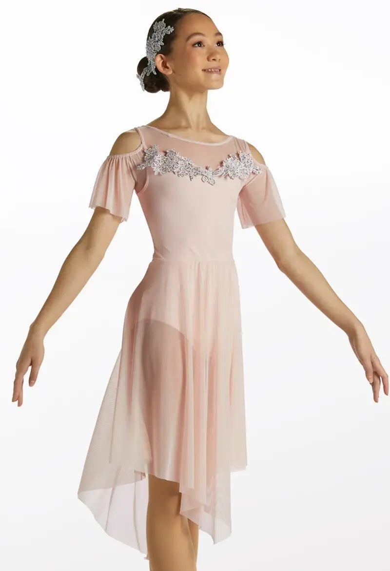 Pre-Owned Costume Weissman  12377 Large Child Pink  Lyrical Rhinestone