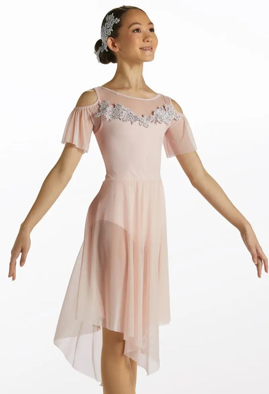 Pre-Owned Costume Weissman  12377 Large Child Pink  Lyrical Rhinestone