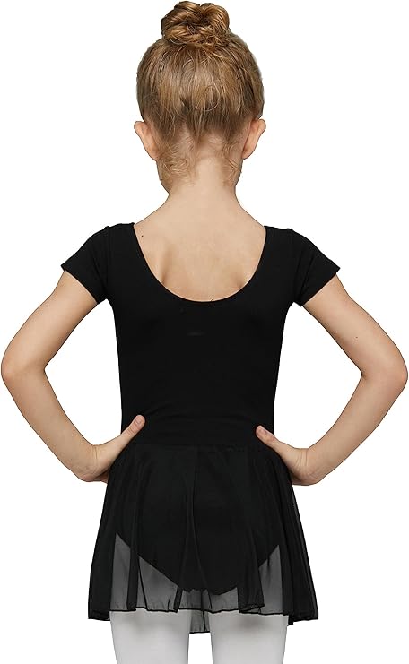 Pre-Owned Leotard Dress by DUX TD Short Sleeve 6x-7 Child Black