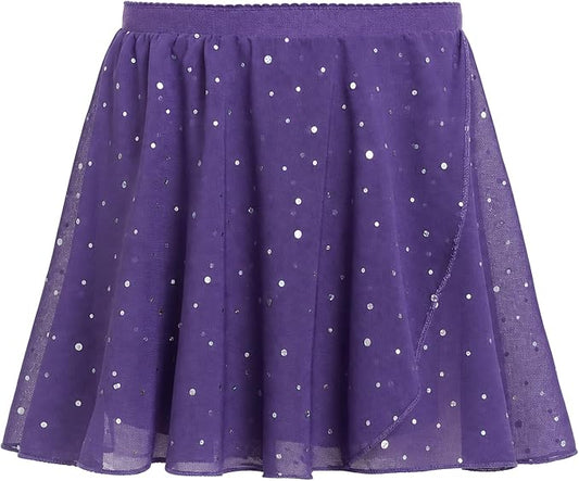 Pre-Owned Ballet Skirt Dark Purple Sparkle Large Child Jazz Tap