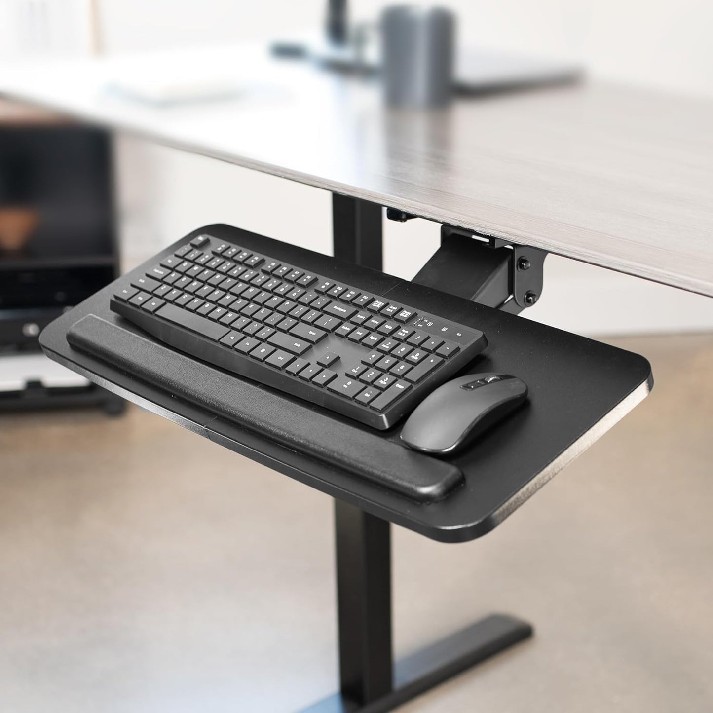 NEW VIVO Adjustable Computer Keyboard & Mouse Platform Tray Ergonomic Under Table Desk Mount Drawer Underdesk Shelf (MOUNT-KB03B)