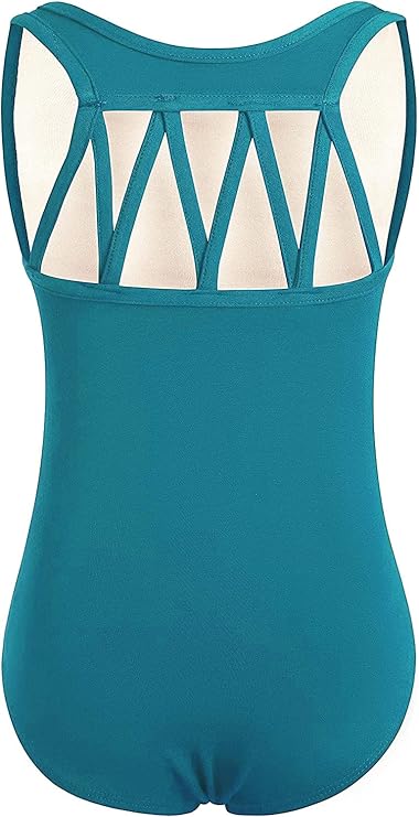 Pre-Owned Leotard Large Child Dark Teal Cotton Tank with Strappy Back