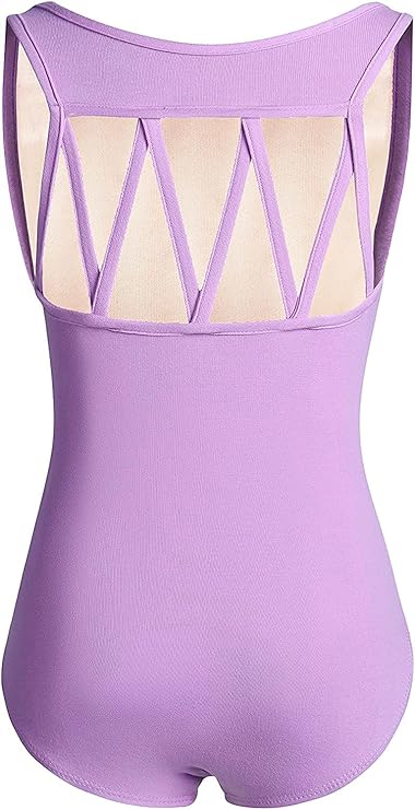Pre-Owned Leotard Large Child Lavender Cotton Tank with Strappy Back