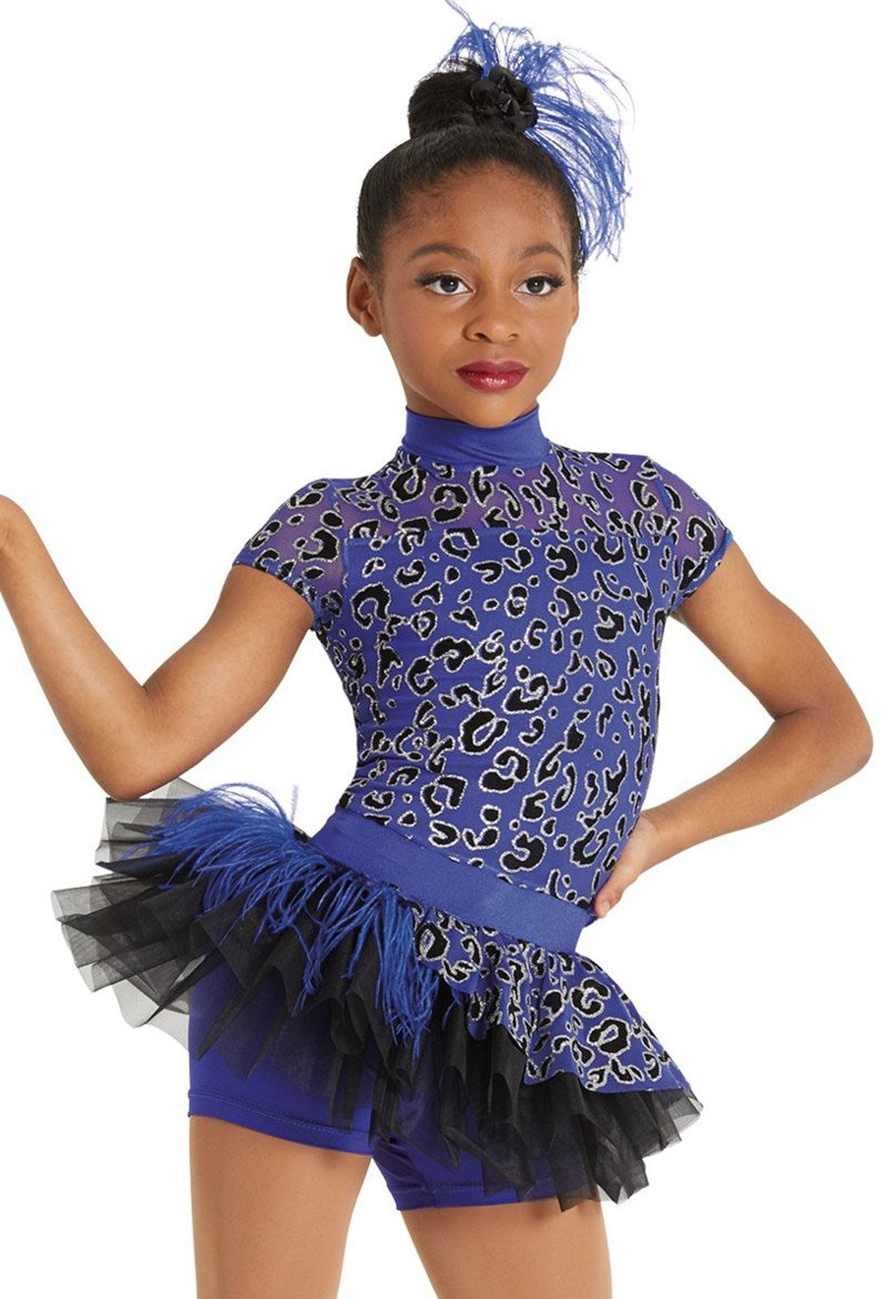 Pre-Owned Costume Weissman  12315 XXL Child Purple-Blue Tutu Dress Jazz Tap Glitter
