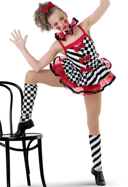 Pre-Owned Costume Weissman  10033 6x-7 Child Red  Jazz Circus  Clown Harlequin