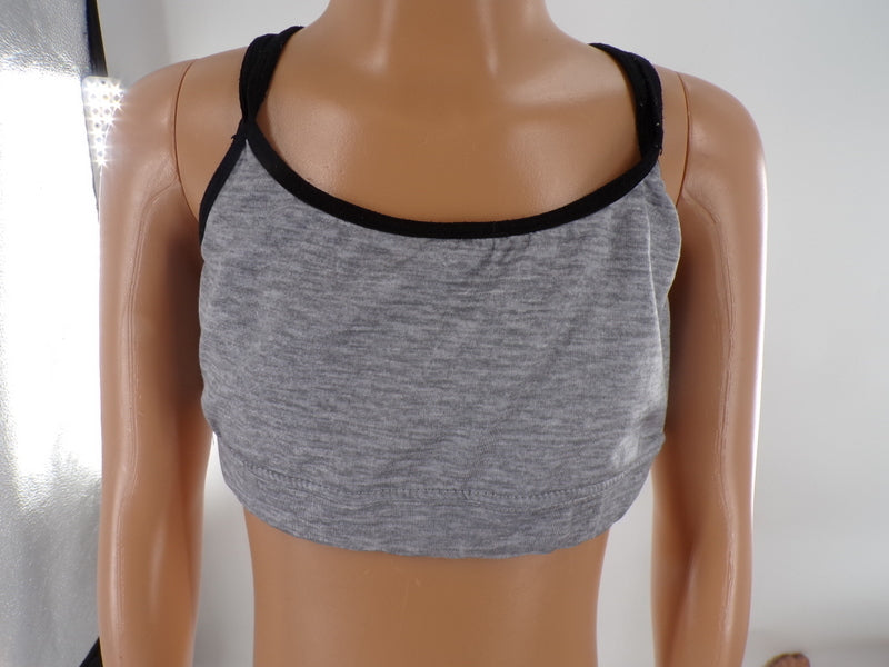 Pre-Owned Sports Bra Top OG Girls   Large Child Gray  Jazz Cheer