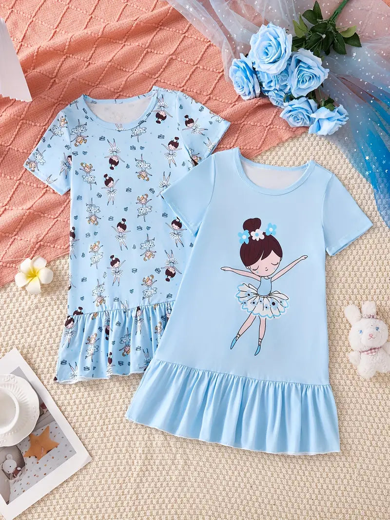 New Dance Ballerina Pajamas Sets or Dresses Toddler and Girl's Sizes