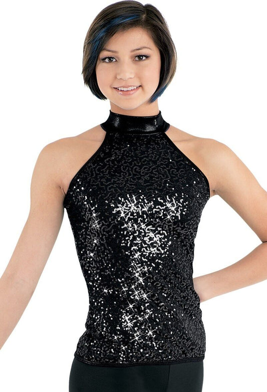 Pre-Owned Costume Sequin Top Balera SQ7006 Large Adult Black