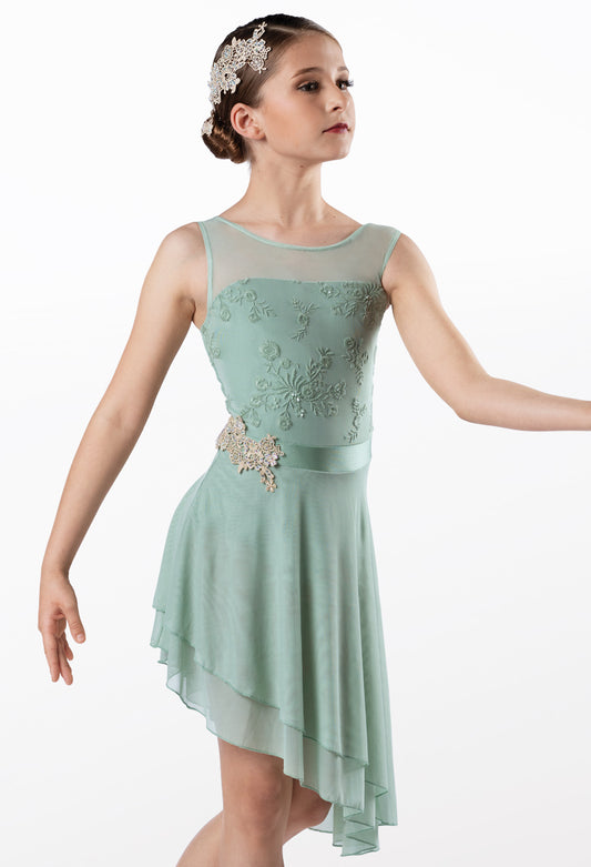 Pre-Owned Costume Weissman  13485 Intermediate Child Sage Dress Lyrical Stones