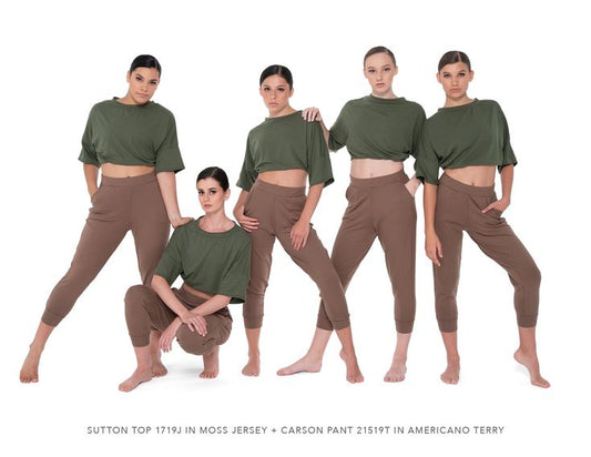 Pre-Owned Costume Joggers Kizzi Dancewear Medium Adult Green/Brown Contemporary Cinched Waist (Copy)