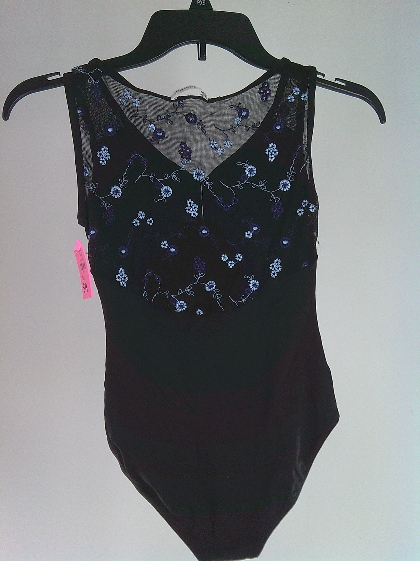 Pre-Owned Leotard KH Martin   Small Adult Black Blue  Ballet